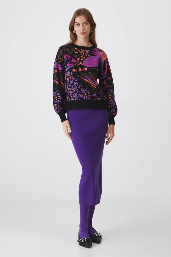 Sweter damski wzorzysty kolor multicolor RW24-SWD602 multicolor RW24