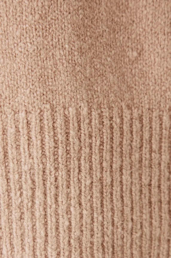 Sweter z domieszką wełny damski kolor beżowy RW24-SWD605 beżowy