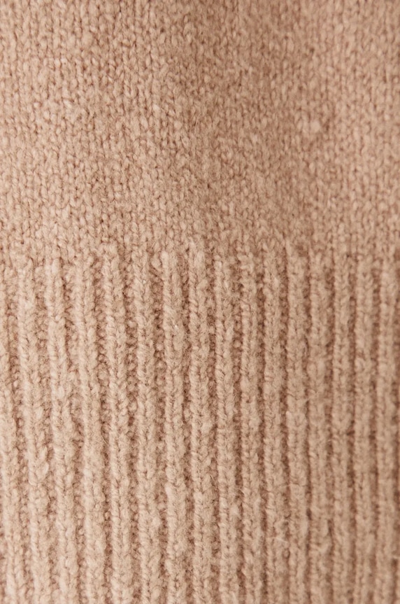 Sweter z domieszką wełny damski kolor beżowy RW24-SWD605 beżowy