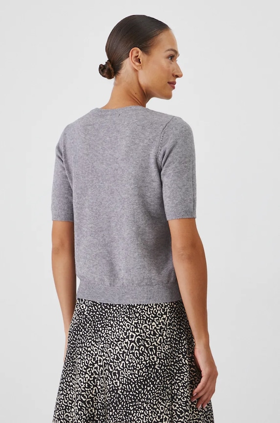 Odzież Sweter damski z ozdobną aplikacją kolor szary RW24-SWDA70 szary