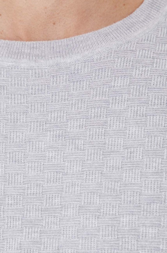 Sweter męski z fakturą kolor szary RW24-SWM042