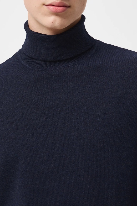 Sweter męski z golfem melanżowy kolor granatowy RW24-SWM051 granatowy
