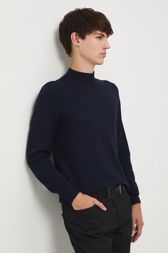 Sweter męski melanżowy kolor granatowy granatowy RW24-SWM052
