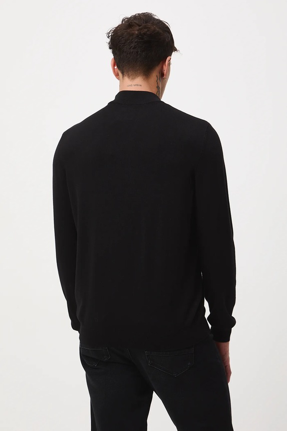 Odzież Sweter męski gładki kolor czarny RW24-SWM052 czarny