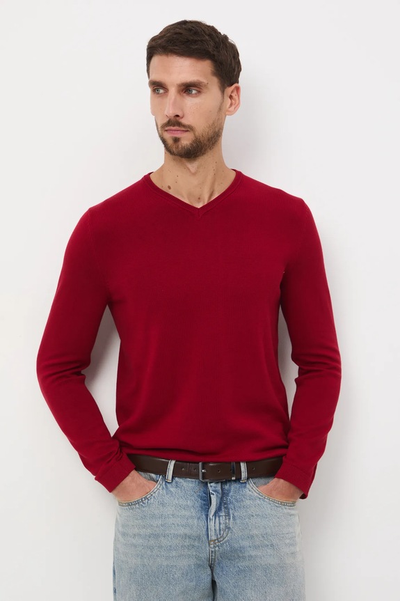 Medicine sweter bawełniany czerwony RW24-SWM090