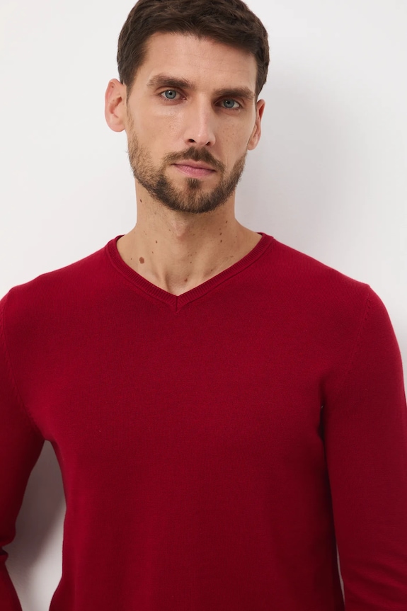 Medicine sweter bawełniany RW24-SWM090 czerwony