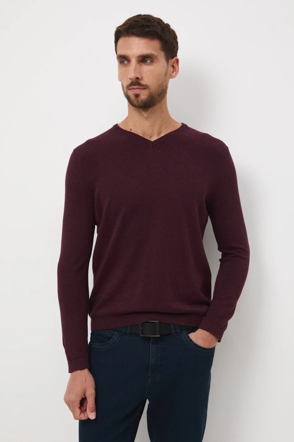 Medicine sweter bawełniany bordowy RW24-SWM090