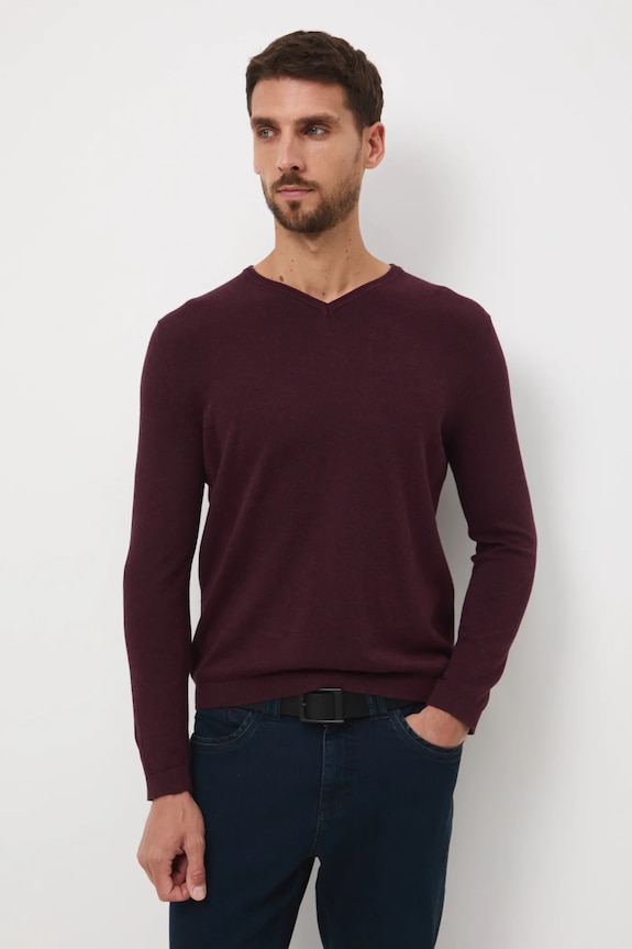 Medicine sweter bawełniany bordowy RW24-SWM090