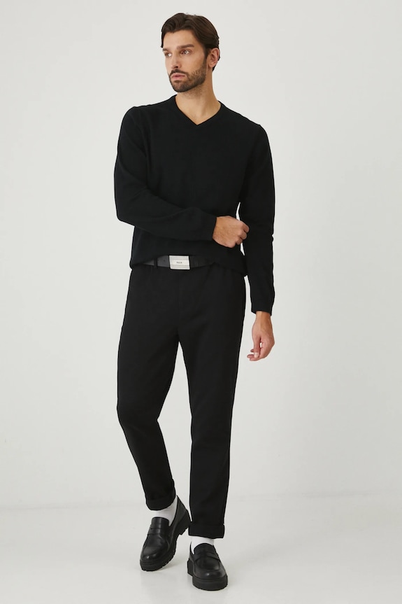 Sweter bawełniany męski kolor czarny RW24-SWM090 czarny RW24