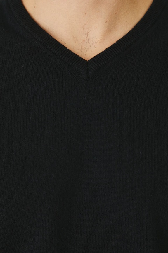 Sweter bawełniany męski kolor czarny RW24-SWM090 czarny