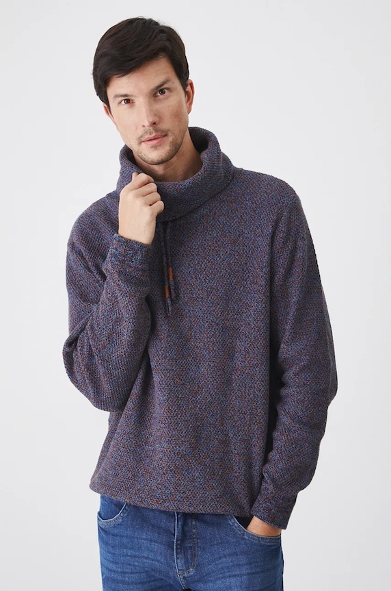 Medicine sweter bawełniany melanż fioletowy RW24-SWM709