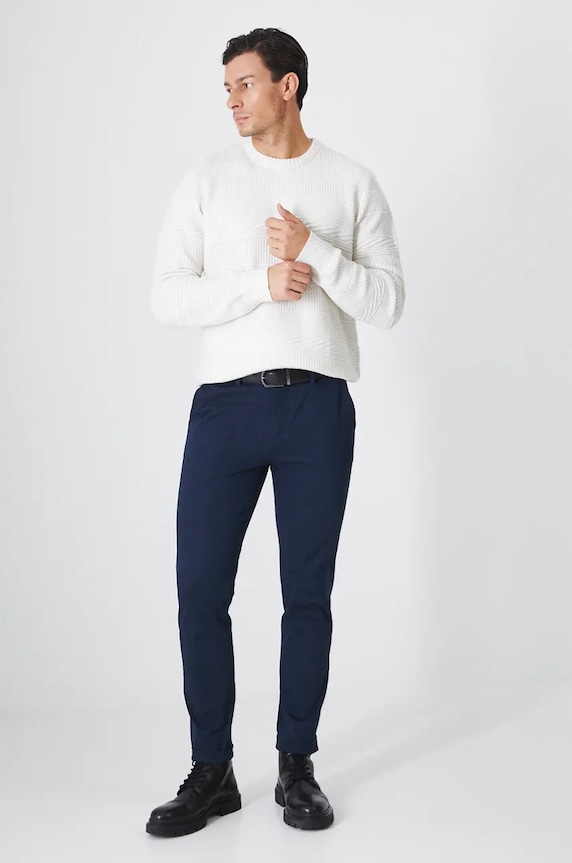 Medicine sweter z domieszką wełny RW24-SWM800 beżowy RW24
