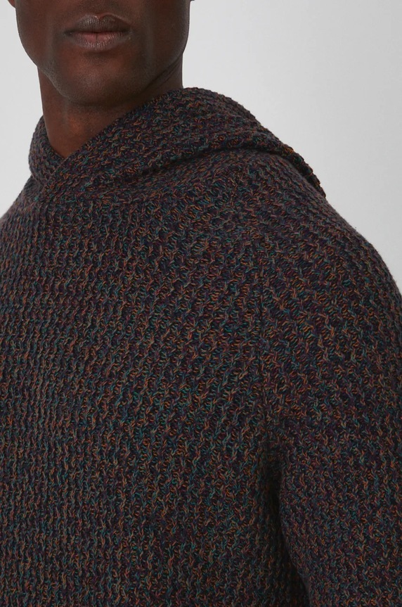 Sweter bawełniany męski melanżowy kolor fioletowy RW24-SWM808