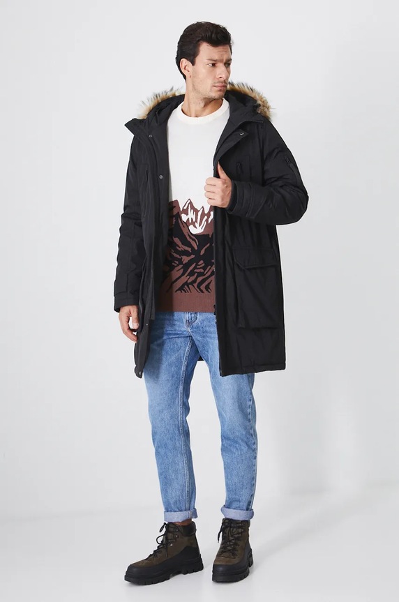 Sweter męski wzorzysty kolor beżowy RW24-SWM901 beżowy RW24