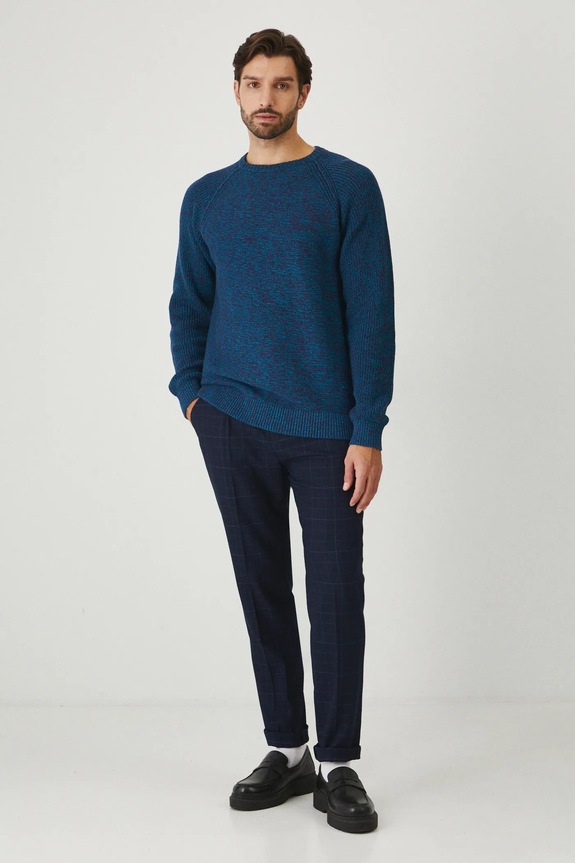 Sweter bawełniany męski melanżowy kolor zielony RW24-SWMB10 turkusowy RW24