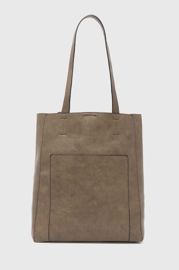 Kabelka dámská shopper z eko-kůže zelená barva bez popruhu zelená RW24-TOD102