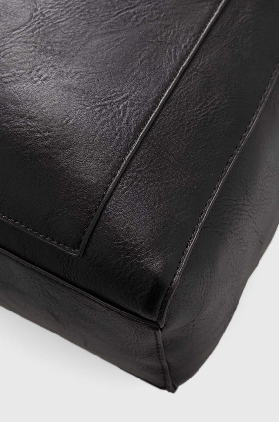 Kabelka dámska shopper z ekologickej kože čierna farba čierna RW24-TOD102