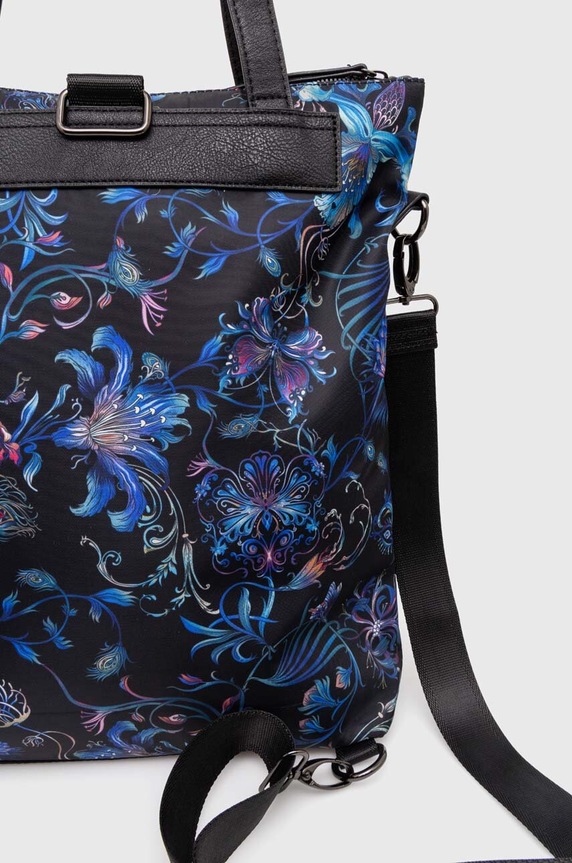 Torebka z funkcją plecaka wzorzysta kolor czarny czarny RW24-TOD313