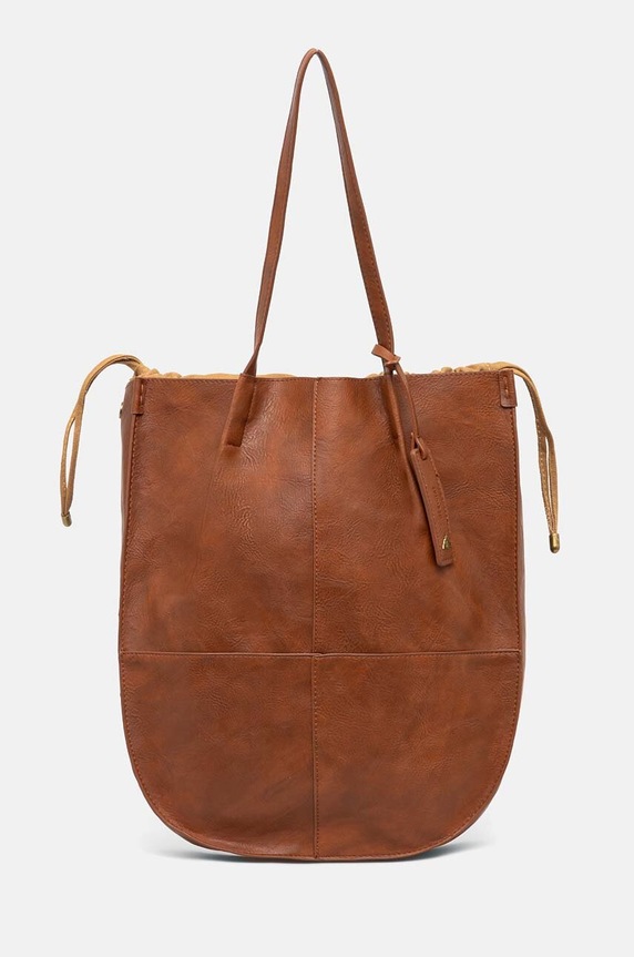 Kabelka dámská z ekokůže hnědá barva bez popruhu hnědá RW24-TOD314