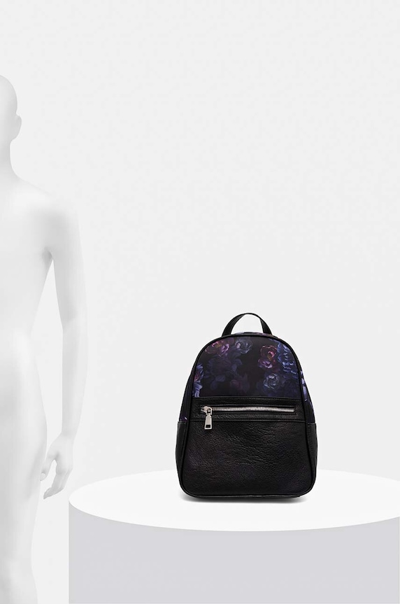 Ruksak dámsky z ekologickej kože s potlačou čierna farba RW24-TOD409