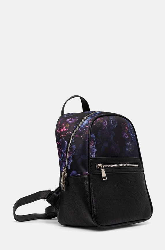 Doplnky Ruksak dámsky z ekologickej kože s potlačou čierna farba RW24-TOD409 čierna