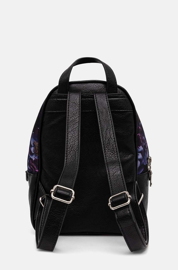 Ruksak dámsky z ekologickej kože s potlačou čierna farba čierna RW24-TOD409