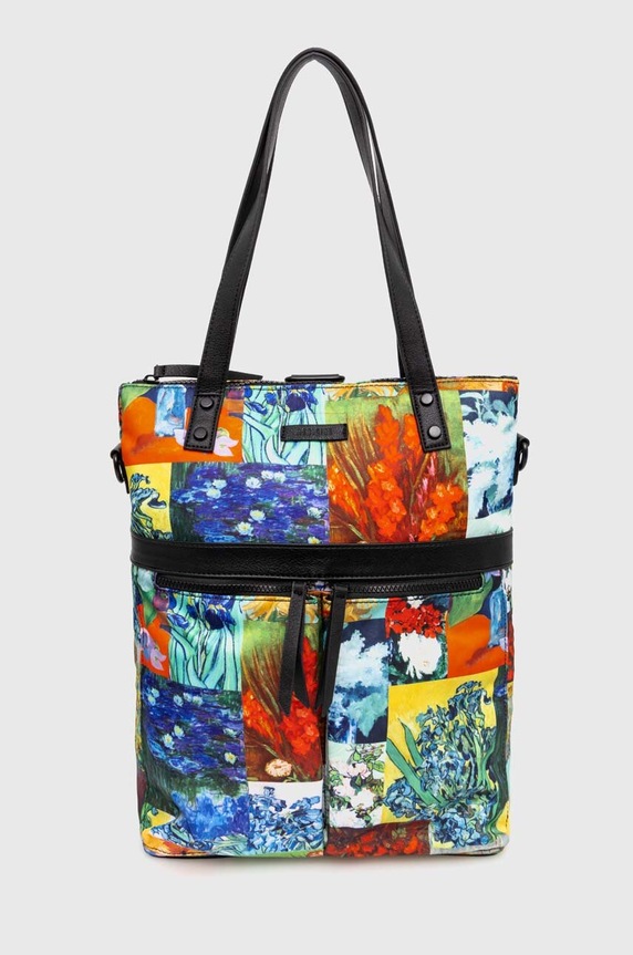 Kabelka dámská s funkcí batohu z kolekce Eviva L'arte odnímatelný popruh vícebarevná RW24-TOD450