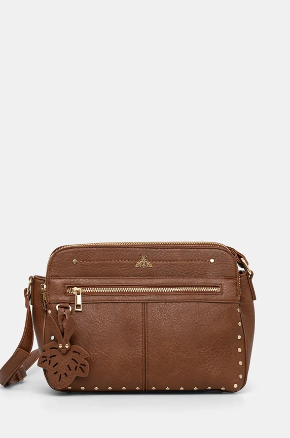 Τσάντα Medicine απομίμηση λείου δέρματος καφέ RW24-TOD716