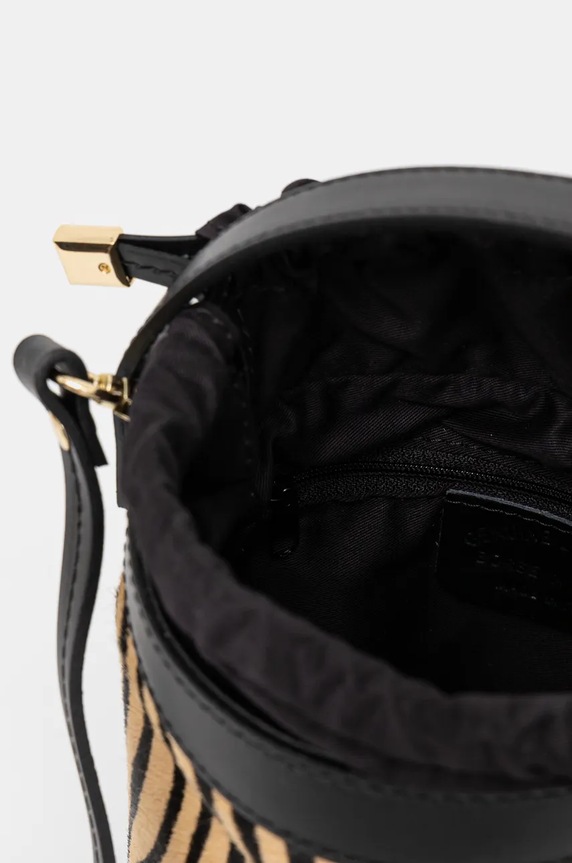 Torebka skórzana damska z włosiem kolor beżowy RW24-TOD729 beżowy