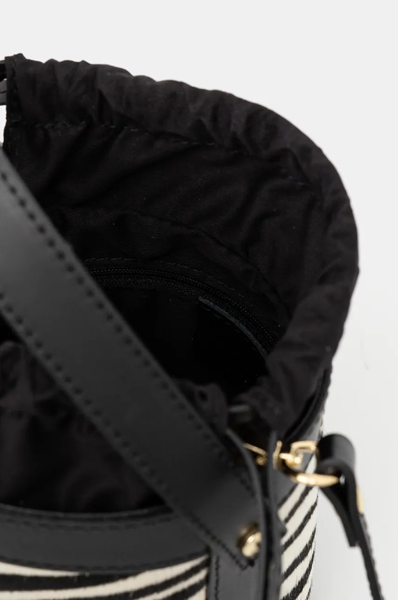 Torebka skórzana damska z włosiem kolor beżowy RW24-TOD729 multicolor