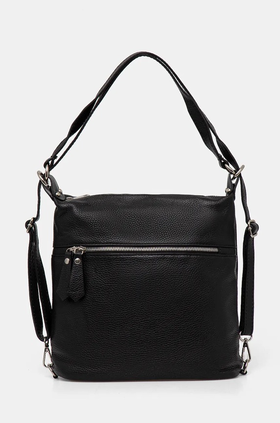 Kožená kabelka dámska čierna farba nezmestí A4 čierna RW24.TOD738