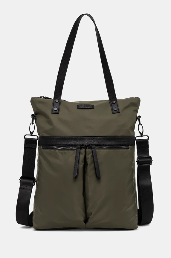 Plecak damski z funkcją torby gładki kolor zielony mieści A4 zielony RW24-TOD906