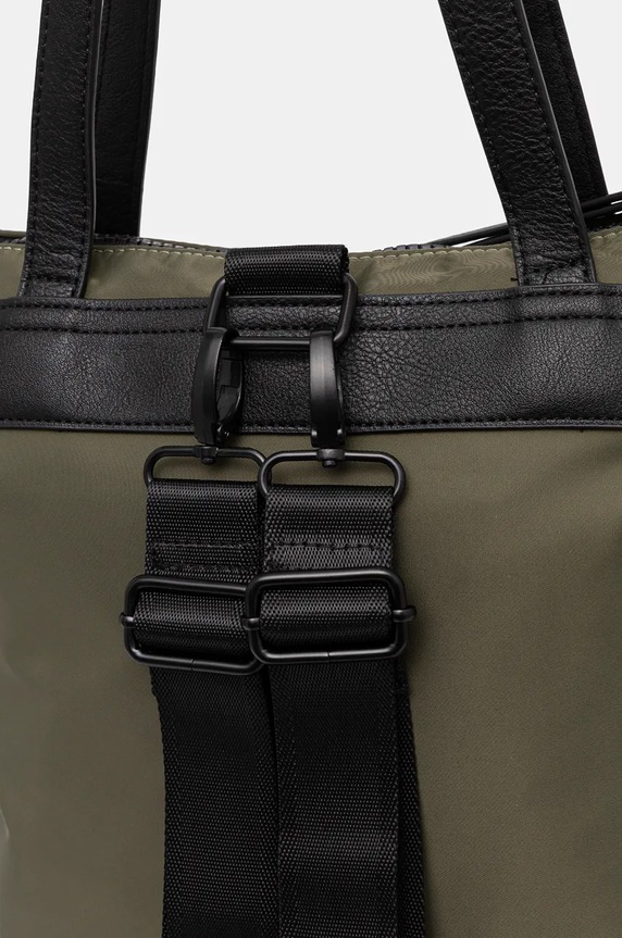 Plecak damski z funkcją torby gładki kolor zielony zielony RW24-TOD906