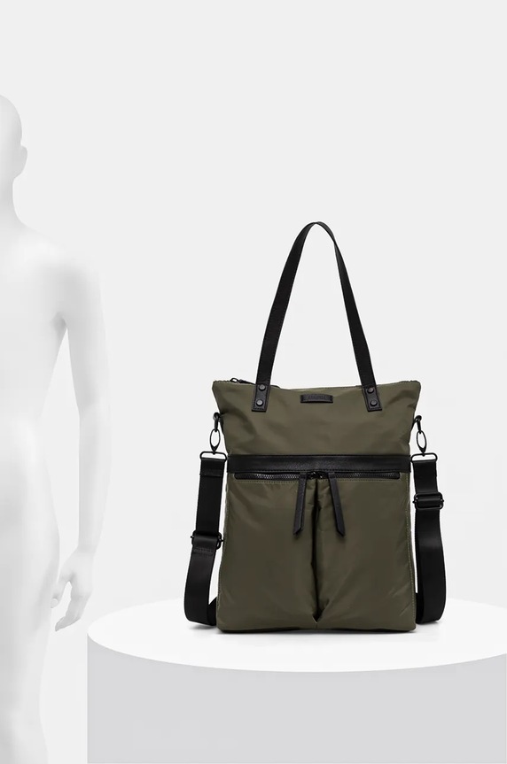 Plecak damski z funkcją torby gładki kolor zielony RW24-TOD906