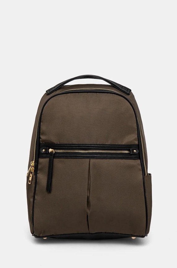 Ruksak dámsky hladký zelená farba syntetický zelená RW24-TOD907