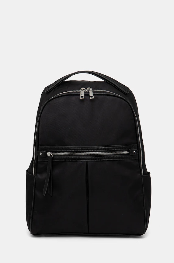 Ruksak dámsky hladký čierna farba syntetický čierna RW24-TOD907