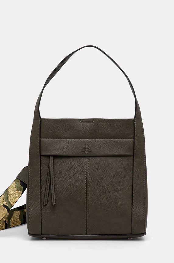 Torebka damska z imitacji skóry kolor zielony imitacja skóry licowej zielony RW24-TOD909