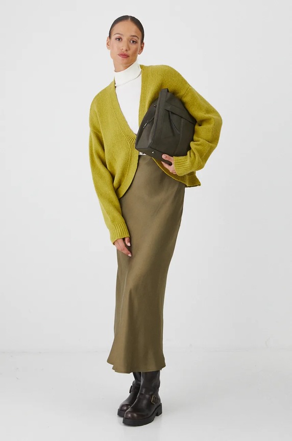 Torebka damska z imitacji skóry kolor zielony RW24-TOD909