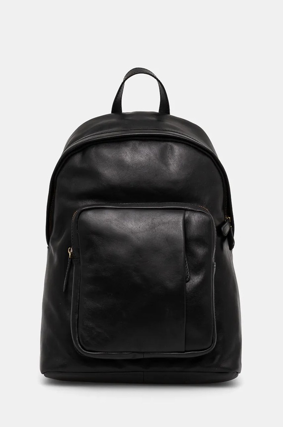 Plecak skórzany męski gładki kolor czarny skóra licowa czarny RW24-TOM704