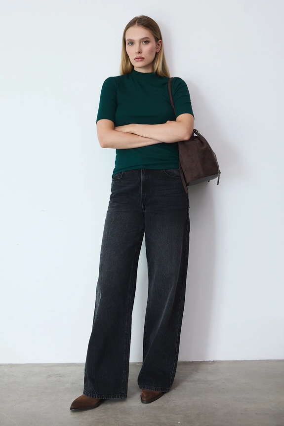 Tričko dámské s pruhy zelená barva RW24-TSD042 zelená RW24