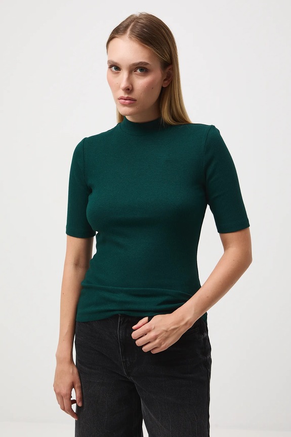 Oblečení Tričko dámské s pruhy zelená barva RW24-TSD042 zelená