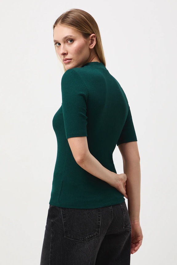 Tričko dámské s pruhy zelená barva zelená RW24-TSD042