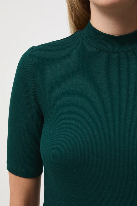 Tričko dámské s pruhy zelená barva RW24-TSD042