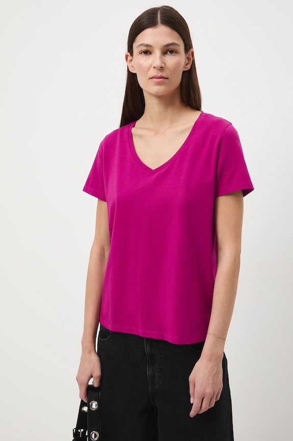 T-shirt bawełniany damski RW24-TSD043 fioletowy RW24