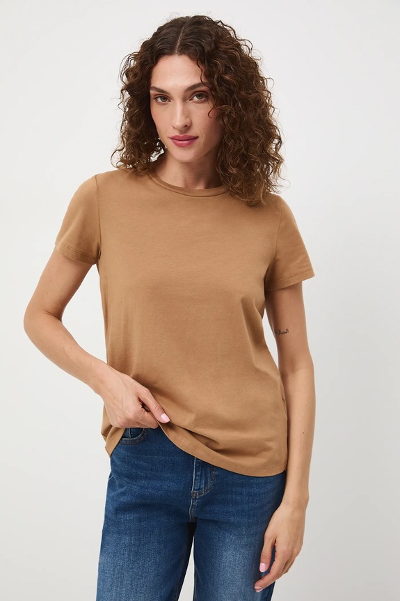Medicine t-shirt z elastanem beżowy RW24-TSD062