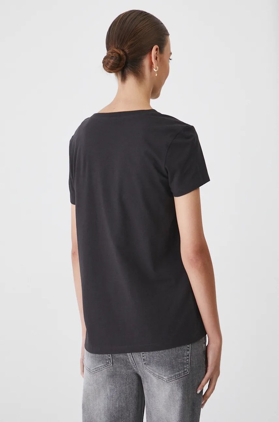 Odzież T-shirt bawełniany damski z elastanem gładki RW24-TSD062 szary