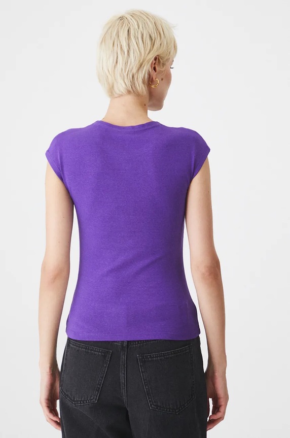 Odzież T-shirt damski z modalem kolor fioletowy RW24-TSD072 fioletowy