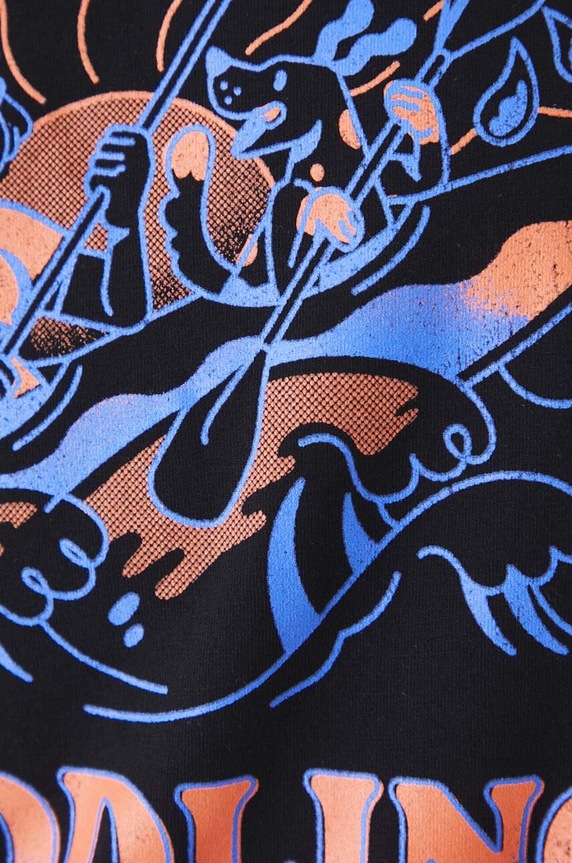 T-shirt bawełniany damski z domieszką elastanu z nadrukiem czarny RW24-TSD172