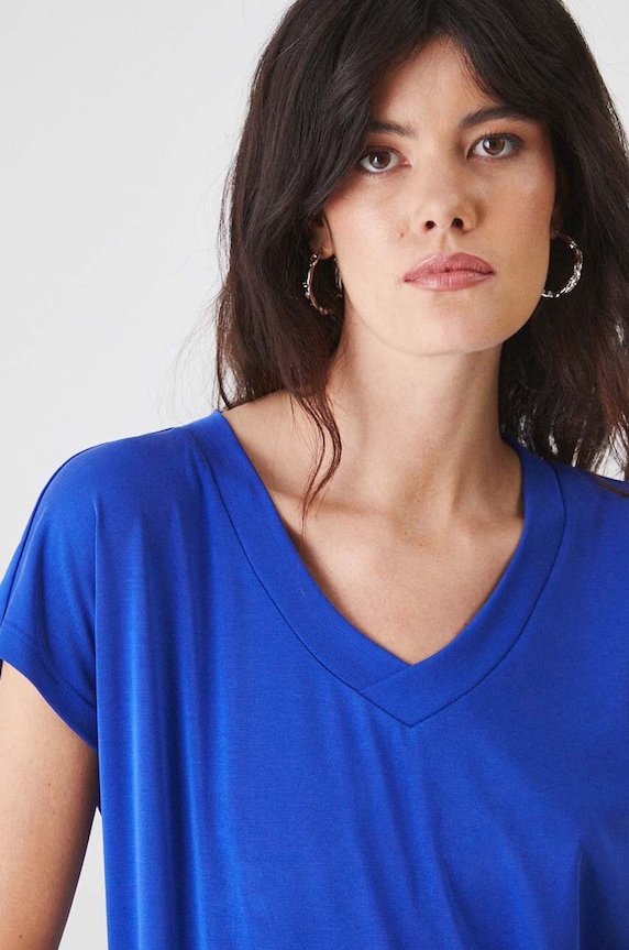 Medicine t-shirt basic damski z modalem niebieski RW24-TSD404