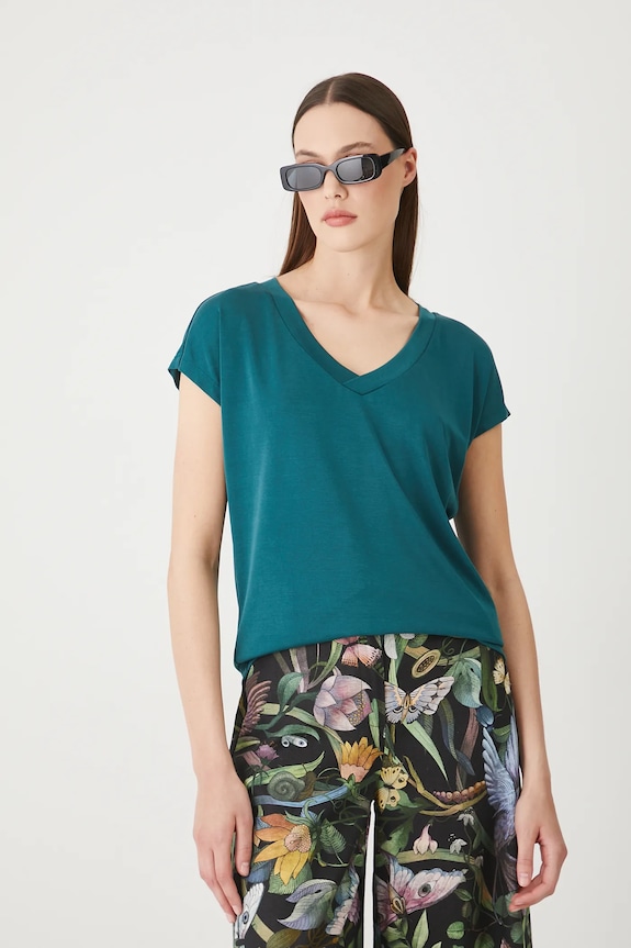 Medicine tricou basic de damă cu modal RW24-TSD404 turcoaz RW24